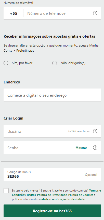 Codigo bonus Bet365 SE365 para ter bônus em Dezembro 2023